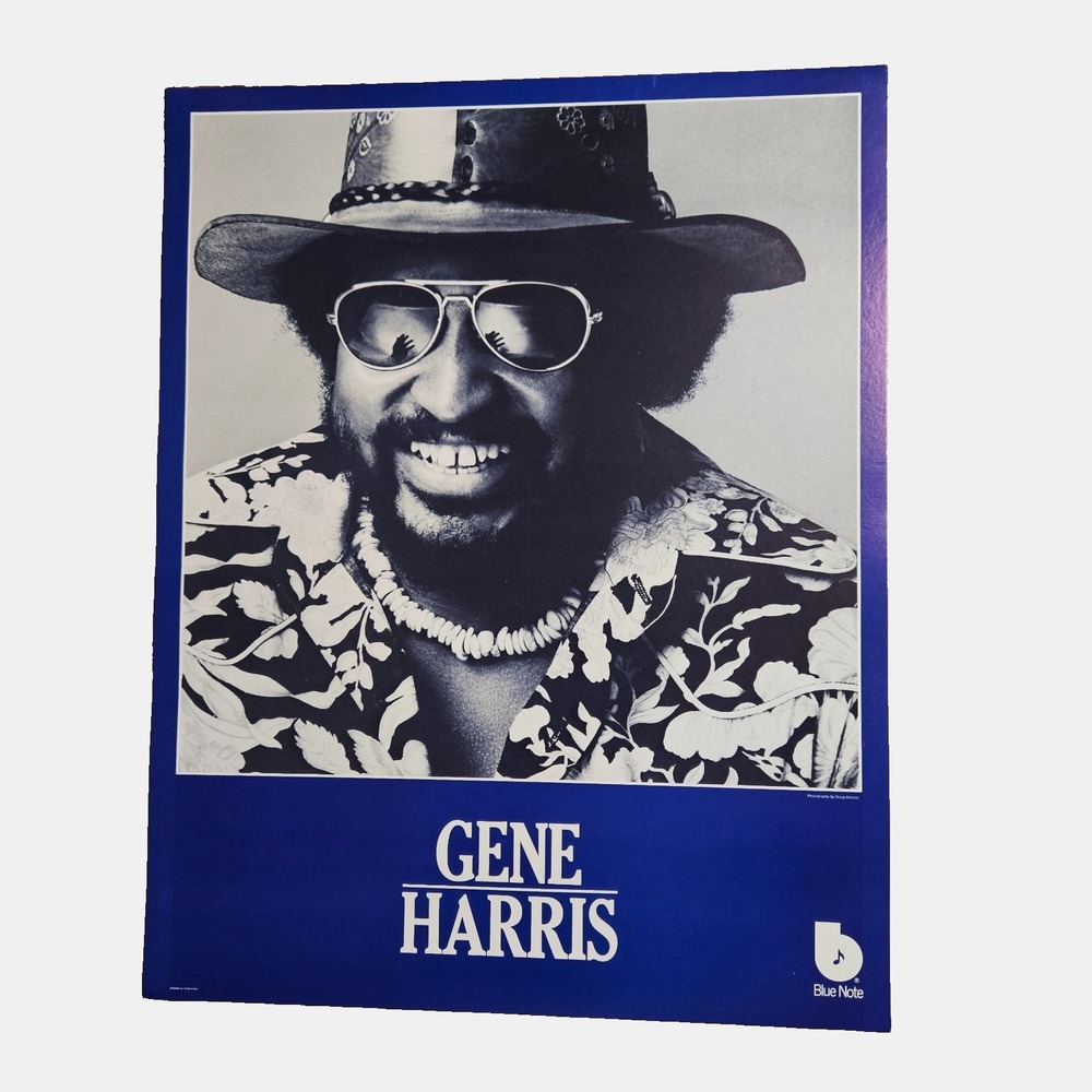 Gene Harris Vintage 60s 70s Promo‎ Poster 19x24 Blue Note Headshot Jazz C/S